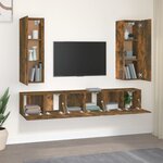 vidaXL Ensemble de meubles TV 5 Pièces Chêne fumé Bois d'ingénierie