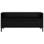 vidaXL Meuble TV avec tiroir Chêne noir 100 x 34 5 x 44 5 cm