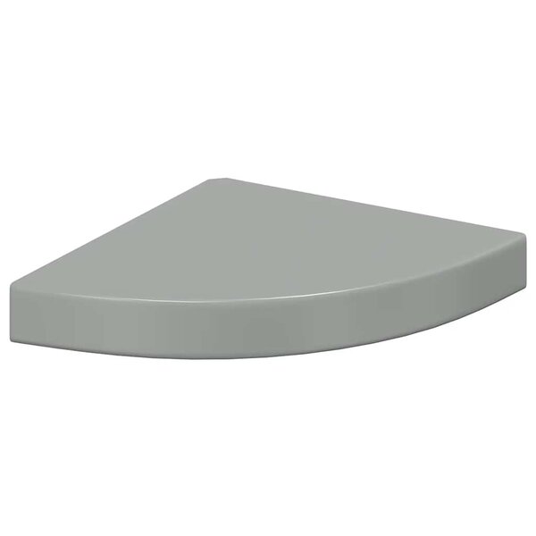 vidaXL Étagère d'angle flottante Gris brillant 25x25x3 8 cm MDF