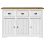 vidaXL Buffet BODO blanc et marron 115 5x43x200 5cm bois massif de pin