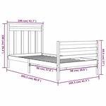 vidaXL Cadre de lit Bois massif 100x200 cm