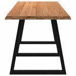 vidaXL Table à manger avec bord naturel 280x80x74 cm bois massif chêne
