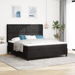 Lit box spring vidaXL avec matelas et LED Noir 180x200 cm Velours
