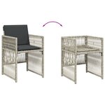 vidaXL Ensemble à manger de jardin et coussins 9 Pièces gris clair rotin