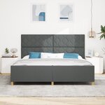Lit vidaXL Gris Foncé 200x200 cm Tissu