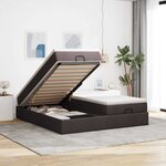 VidaXL Cadre de lit ottoman avec matelas marron foncé 200x200 cm tissu