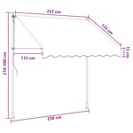 vidaXL Auvent rétractable manuel Beige 250 cm