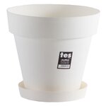 PLASTIKEN Plateau 20 cm - Pour pot de fleurs 26 cm - Blanc