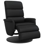 vidaXL Fauteuil inclinable avec repose-pieds noir similicuir