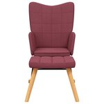 vidaXL Chaise à bascule avec tabouret Rouge bordeaux Tissu