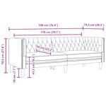 vidaXL Canapé Chesterfield Argyle Noir 194 x 74.5 x 70.5 cm Faux cuir