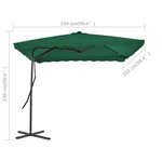 vidaXL Parasol d'extérieur avec mât en acier 250x250 cm vert