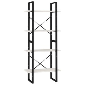 vidaXL Bibliothèque à 4 niveaux Blanc 60x30x140 cm Bois de pin massif