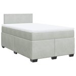 vidaXL Sommier à lattes de lit et matelas gris clair 120x190cm velours