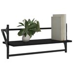 vidaXL Étagères murales avec barres 2 Pièces noir 65x25x30 cm