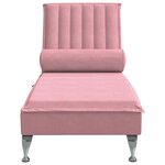vidaXL Chaise longue de massage avec traversin rose velours