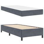 vidaXL Cadre de lit avec matelas Gris foncé 90 x 200 cm tissu