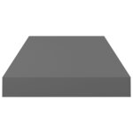 vidaXL Étagère murale flottante 4 Pièces Gris brillant 50x23x3 8 cm MDF
