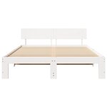 vidaXL Cadre de lit avec tête de lit blanc 150x200 cm Bois de pin massif
