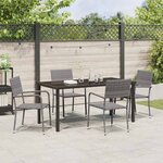 vidaXL Ensemble de salle à manger pour jardin 5 Pièces Gris Poly rotin