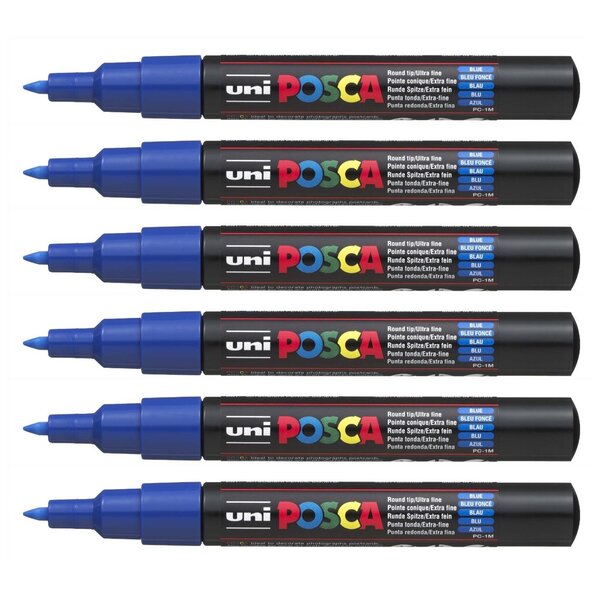 Marqueur pointe conique extra-fine pc1mc 0 7 - 1mm bleu foncé x 12 POSCA