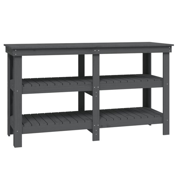 vidaXL Banc de travail Gris 142 5x50x80 cm Bois de pin massif