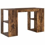 vidaXL Bureau avec Rangement Chêne fumé 130 x 50 5 x 75 cm