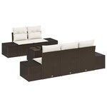 vidaXL Ensemble de canapé de jardin 6 Pièces Marron Poly rotin
