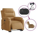 vidaXL Fauteuil inclinable de massage électrique marron velours