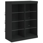 vidaXL Buffet avec lumières LED noir 202x37x100 cm