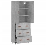 vidaXL Buffet haut Gris béton 69 5x34x180 cm Bois d'ingénierie