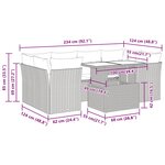vidaXL Salon de jardin avec coussins 7 Pièces beige résine tressée
