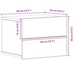 Commode de chevet vidaXL Noir en chêne 40x30x30 cm en bois d'ingénierie