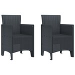 vidaXL Chaise de jardin 2 Pièces Anthracite 53 x 49 x 85 cm PP