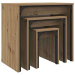 vidaXL Table basse gigogne 3 Pièces chêne artisanal 60 x 35 x 56 cm