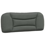 vidaXL Coussin de tête de lit Hvar gris foncé 100 cm tissu