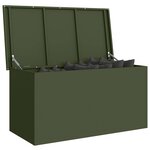 vidaXL Boîte de Rangement Extérieure Vert olive 100 x 50 5 x 50 cm