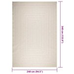 vidaXL Tapis ZIZUR crème 240x340 cm aspect de jute intérieur extérieur