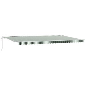 vidaXL Auvent Rétractable 600 × 300 cm Vert et blanc