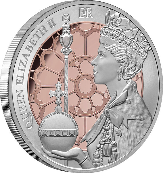 Pièce de monnaie en argent 5 dollars g 31.1 (1 oz) millésime 2023 queen elizabeth ii 70 year queen elizabeth ii
