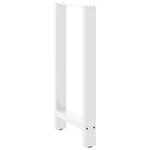 vidaXL Pieds de table de bar Blanc 2 pièces 50 x (90-91) cm Acier