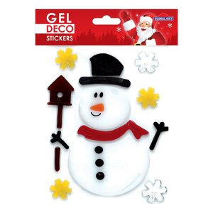 Stickers gel Noël pour fenêtre - Bonhomme de Neige