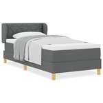 Lit boxspring vidaXL avec matelas en gris foncé  90x200 cm en tissu