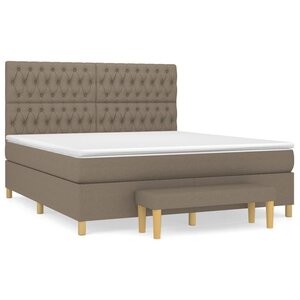 vidaXL Sommier à lattes de lit avec matelas Taupe 180x200 cm Tissu