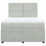 vidaXL Sommier à lattes de lit et matelas Gris clair 140x190cm Velours