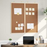 vidaXL Tableau d'Affichage 100 x 100 x 1 4 cm Bois de pin massif