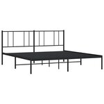 vidaXL Cadre de lit métal sans matelas avec tête de lit noir 193x203cm