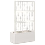 vidaXL Jardinière avec treillis blanc 80x36x140 cm PP