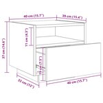 vidaXL Table de chevet avec lumières LED chêne fumé 40x39x37 cm