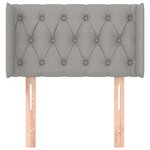 vidaXL Tête de lit avec oreilles Gris clair 83x16x78/88 cm Tissu